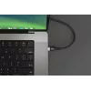 HYPER HyperJuice 240W Siliconen USB-C naar USB-C kabel (1,8m/2m) - Zwart