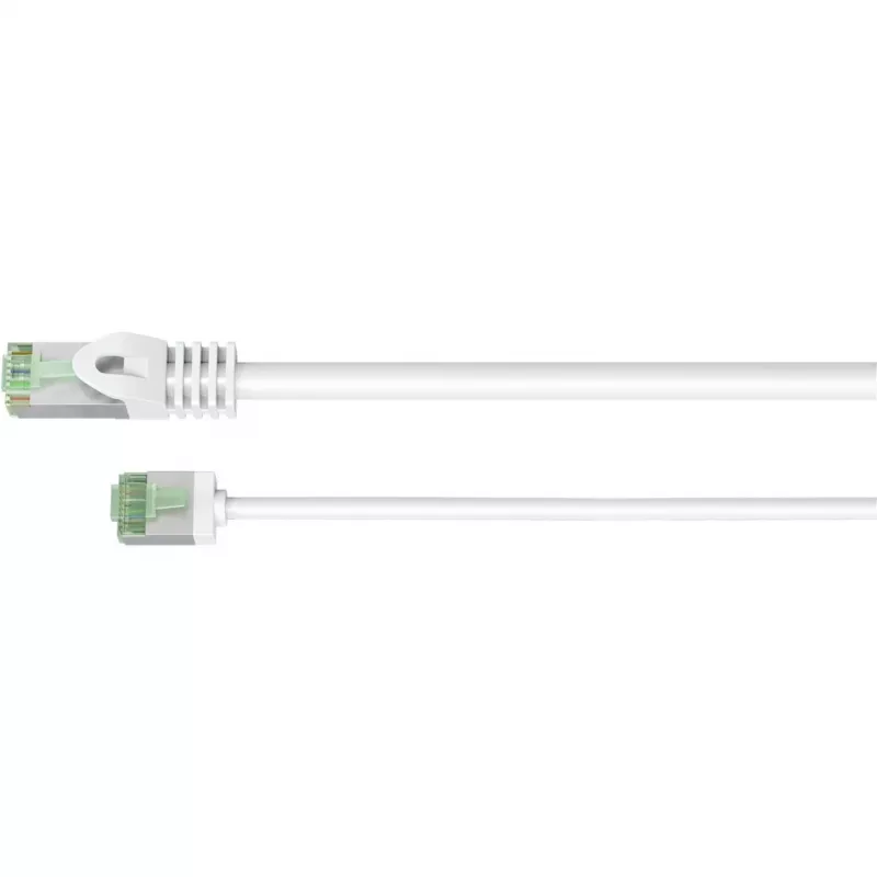 Ultra-flexibele Cat.8.1-patchkabel slank, U/FTP (wit, 5 meter, extra korte stekker)