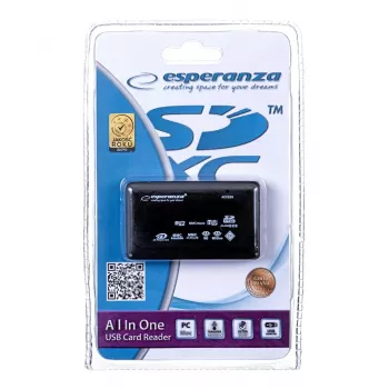 Esperanza EA119 kaartlezer zwart USB 2.0
