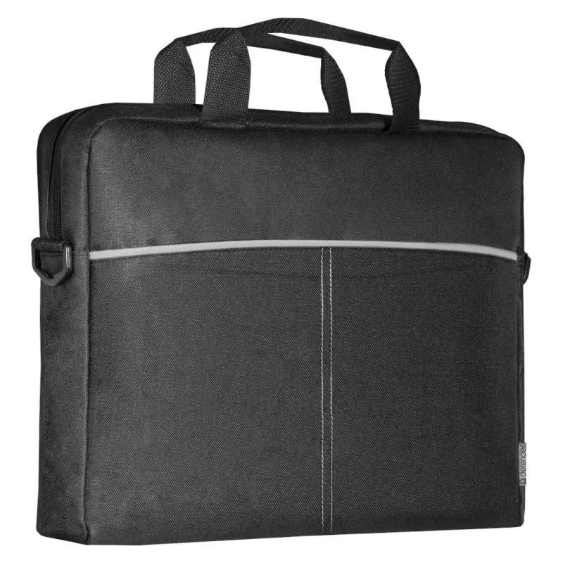 Laptoptas DEFENDER Lite 39,6 cm (15,6 inch) zwart/grijs, polyester, rits, draaggreep, afneembare schouderriem
