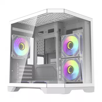 Darflash FT350 computerkast + 5 aRGB-ventilatoren (wit)