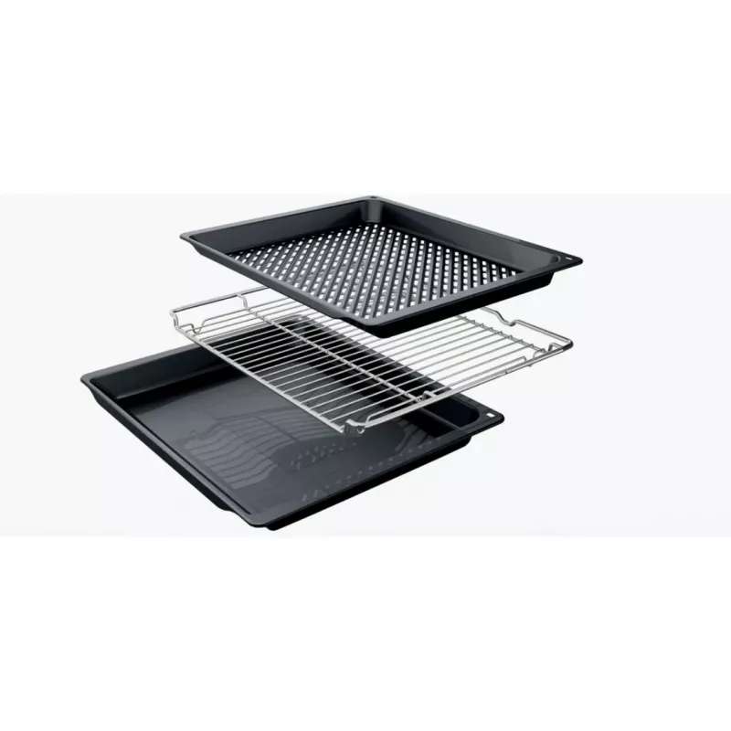Inbouw-elektrische oven Bosch HBG537FB4 met 71 L inhoud, 4D-hete lucht, EcoClean, grill, thermometer