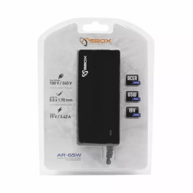Sbox adapter voor Acer notebooks AR-65W