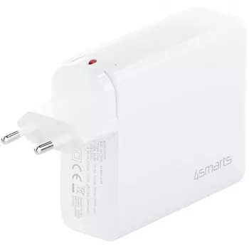 Binnen-snellader 4smarts 545200 — 200 W, 4× USB-C, 100–240 V, 1,5 m kabel, wit