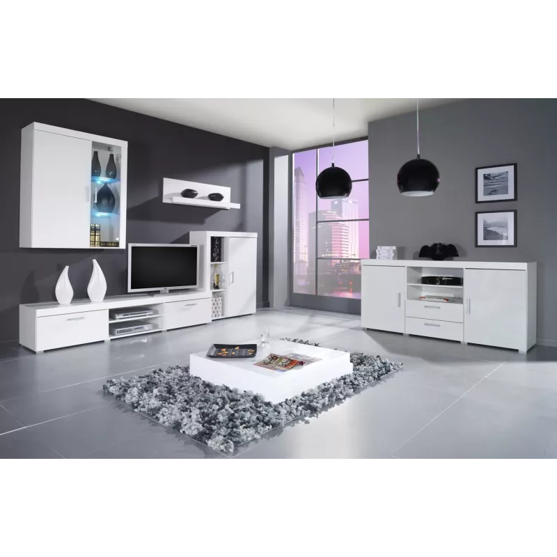Cama sideboard SAMBA wit/wit glanzend