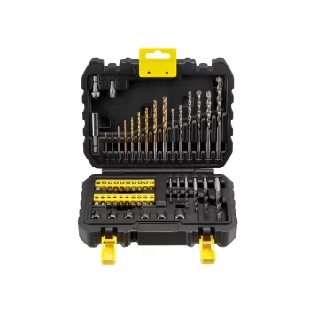 Handgereedschapset STANLEY STA88546 — 50-delige universele boren- en werkplaatsset met koffer, geschikt voor hout