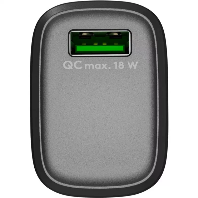 USB-A QC snellader (18 W) (zwart)