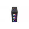 PC-behuizing AEROCOOL PGS DESIGNER-G-BK-v1 ATX-midi-tower, gehard glas, 4 RGB-ventilatoren, ondersteunt ATX, GPU 34,5 cm, CPU-koeler 158 mm