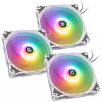 Behuizingsventilator BitsPower Notos RGB PWM 120mm wit, 3-pack