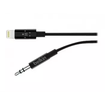 Belkin kabel Lightning naar hoofdtelefoonaansluiting - Lightning mannelijk naar stereo ministekker mannelijk - 91,4 cm - zwart - voor Apple iPhone (Lig