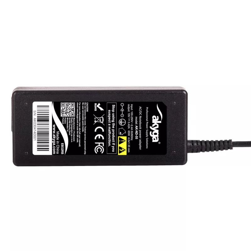 Akyga AK-ND-55 notebookvoeding 19 V / 3,42 A, 65 W, 4,0 x 1,35 mm stekker, voor Asus
