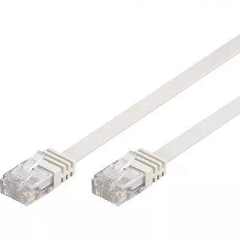 Wentronic Goobay CAT 5e platte patchkabel, U/UTP, wit, 15 m - CCA koper-mix (93364)