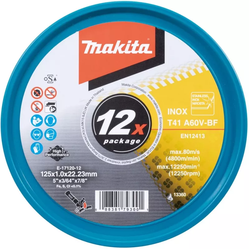 Makita E-17120-12 doorslijpschijf recht 125 mm 12 stuks (E-17120-12)