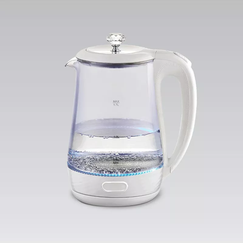 Waterkoker Maestro MR 052 WH — 1,7 L, 2200 W, doorschijnend wit, glazen behuizing