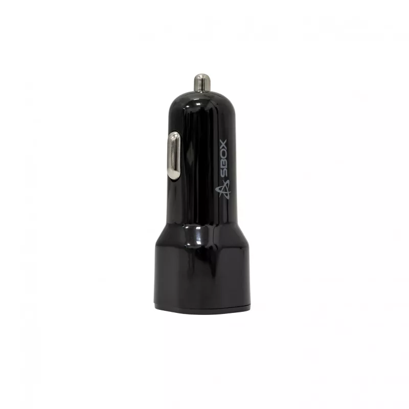 Autolader SBOX CC-038 38W zwart — dual-USB-voeding voor voertuigen