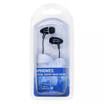 Bedrade in-ear-koptelefoon VAKOSS LT-437EX, binaural, 3,5 mm, 1 m kabel, 32 Ω, 20–20000 Hz, gesloten, zwart