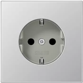 Stopcontact Jung AL 1520 CEE 7/3, aluminium behuizing, 250 V, 16 A, 70×70 mm