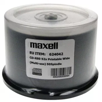 MAXELL CD-R 700MB 50 st. 52x80 min, spindel, bedrukbare CD-R