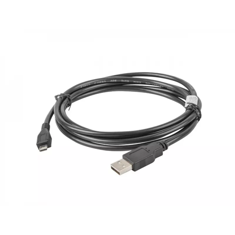 USB 2.0-kabel LANBERG CA-USBM-10CC-0018-BK, Micro-USB B naar USB A, 1,8 m, zwart