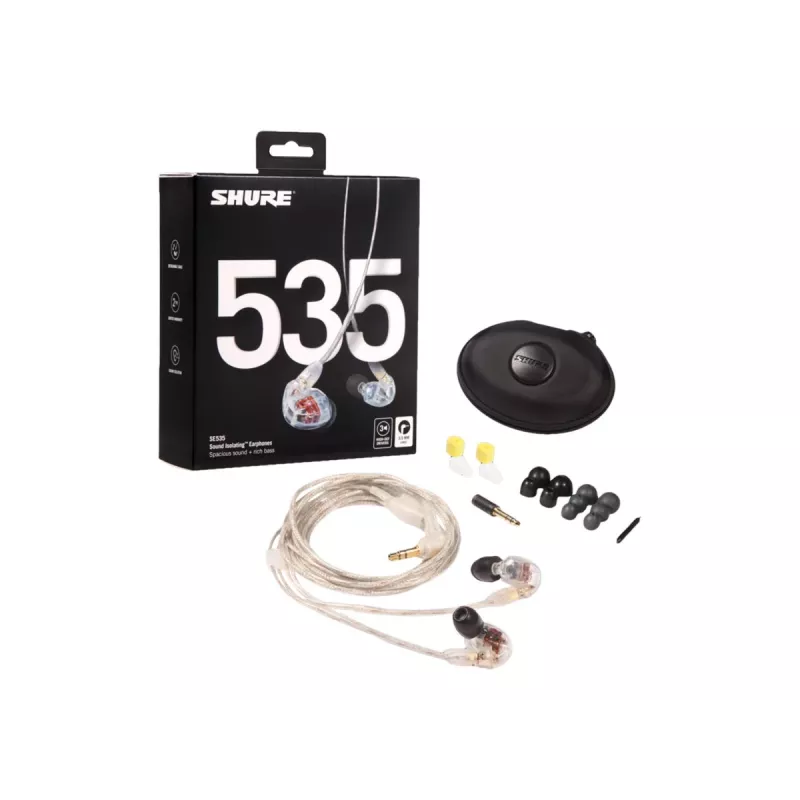 Shure SE535 headset bedraad in-ear podium/studio transparant