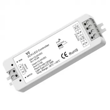 V2 controller-ontvanger 12-24V, 2x5A