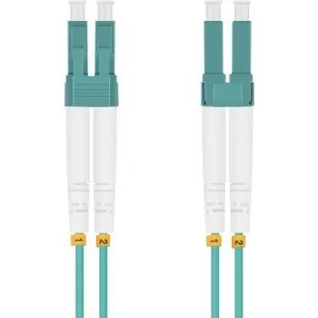 Patchkabel helos LC multimode 15 m – glasvezelnetwerkkabel, duplex-LC-stekker