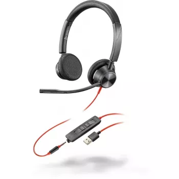 Headset HP POLY 3325 bedrade hoofdband voor gesprekken en muziek, supra-aural, 20–20000 Hz, 130 g, USB Type-A, zwart
