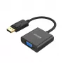 UNITEK Y-5118E DisplayPort-naar-VGA-adapter zwart stekker