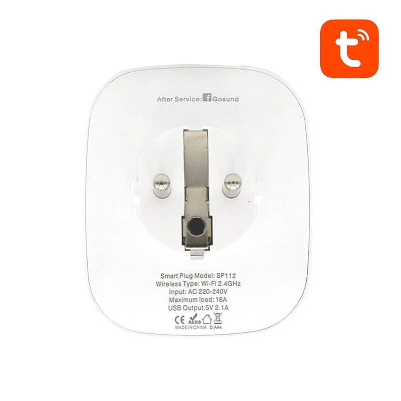 Smart stekkerdoos WiFi Gosund SP112 2xUSB, 16A, Tuya