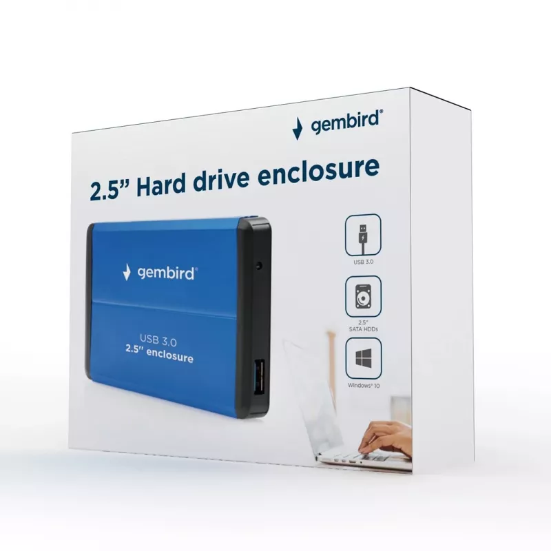 Gembird EE2-U3S-2-B behuizing voor opslagstation HDD-behuizing blauw 2.5 (EE2-U3S-2-B)
