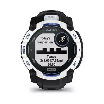 Smartwatch GARMIN Instinct 3,05 cm (1,2 inch) AMOLED 45 mm 390x390 px touchscreen zwart wit GPS 4 GB 53 g siliconenband