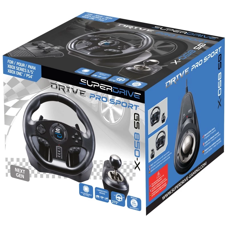 Stuurwiel + pedalen Subsonic GS850-X zwart 270° rotatie USB