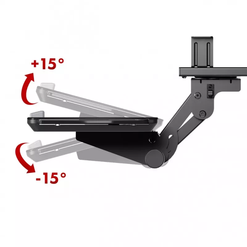 Maclean toetsenbordhouder onder tafel, verstelbaar, max. 5 kg, zwart, MC-156 B