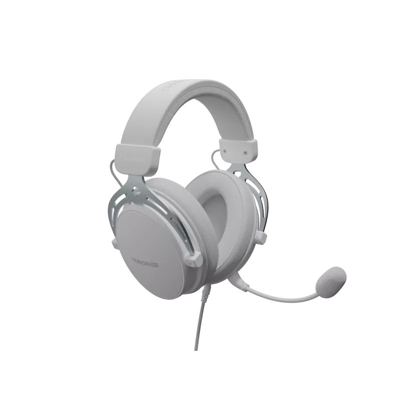 Bedrade hoofdtelefoon Genesis Toron 531 wit met microfoon, lichtgewicht on-ear-ontwerp