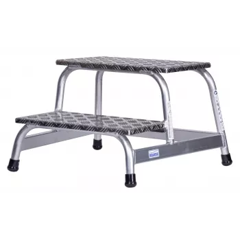 Opstapje Krause 805027, aluminium 2 treden, max. belasting 150 kg, 680 mm lengte, 41 cm hoogte