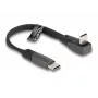 DeLOCK USB 2.0 flatcable USB Type-C stekker naar USB Type-C stekker haaks PD 3.0 60 W 14 cm zwart