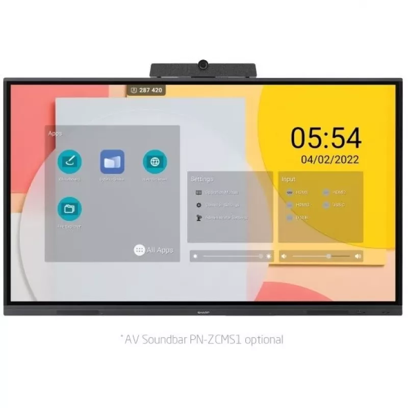 Sharp PN-L752B interactief whiteboard 190,5 cm (75 inch) 3840 x 2160 pixels touchscreen zwart