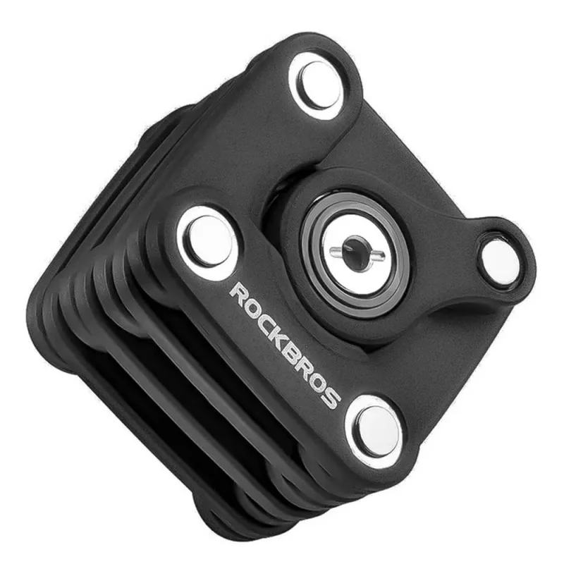 Rockbros WD795 zwart opvouwbaar fietsslot met sleutel