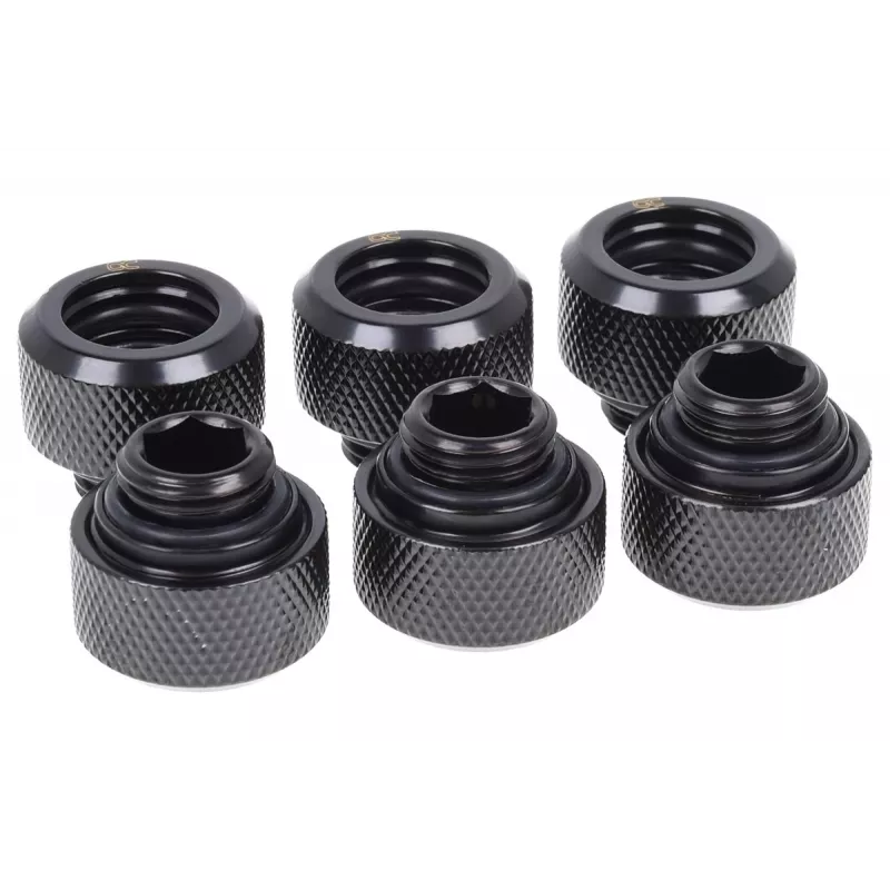 Alphacool 17377 Eiszapfen 13 mm hardtube-fitting G1/4, 6 stuks, zwart