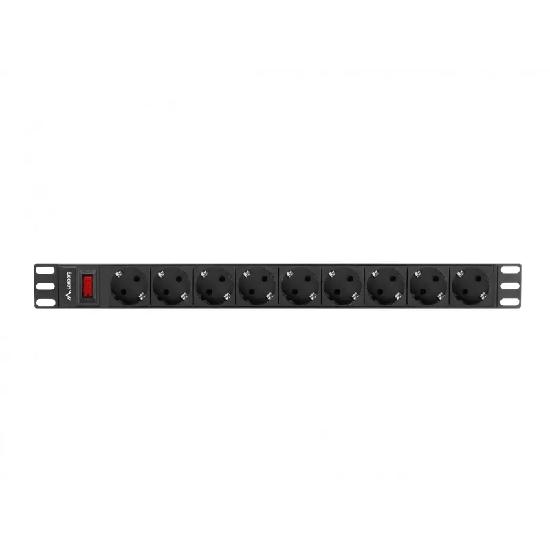 Lanberg PDU-09F-0300-BK 1U rack-PDU, 9x Schuko, 16 A, 3 m, zwart