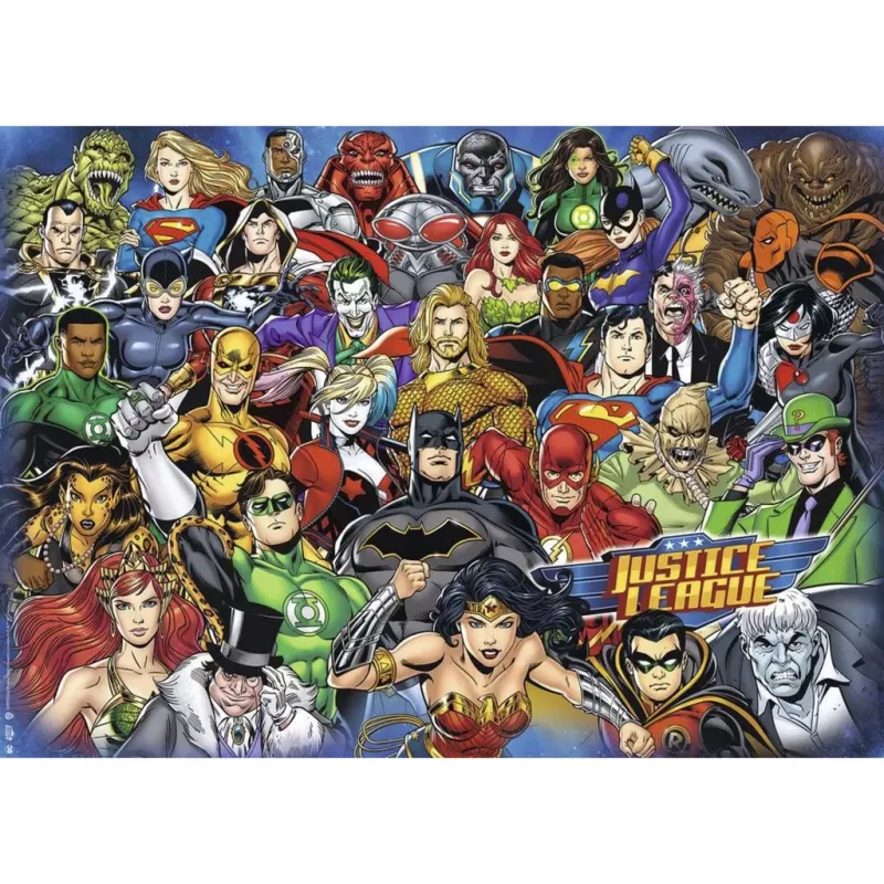 Ravensburger Puzzel Challenge DC Comics 1000 stukjes, premium verbindingsstukken, afgewerkte grootte ca. 68 x 49 cm