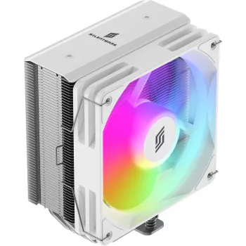 CPU-koeler Silentware Bora RGB wit met 120mm PWM-ARGB-ventilator, 215 W TDP, compatibel met AM5 en LGA1851