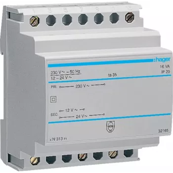 Veiligheidstransformator 12V/1,33A of 24V/0,67A ST313 (ST313)