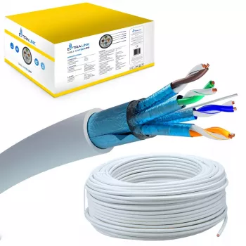 Netwerkkabel Extralink Twisted-Pair CAT6A FTP (F/FTP) V2 indoor 500M grijs