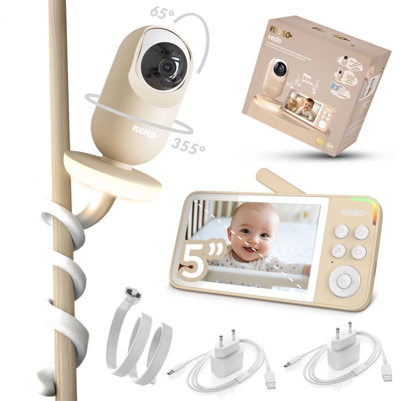 Vedo cream elektronische babyfoon met draadloze ontvanger