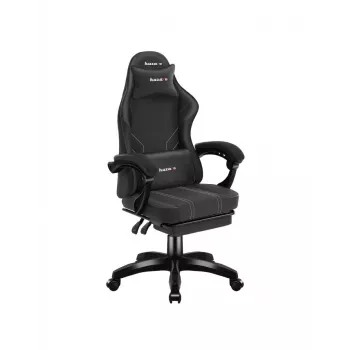 Gamestoel huzaro Force 3.7 Carbon zwart – ergonomisch, in hoogte verstelbaar 107,5–116,5 cm, 5 wielen, lenden- en nekkuussen
