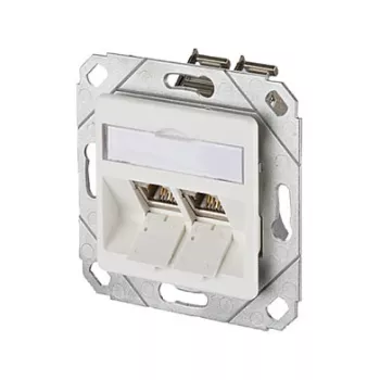 METZ CONNECT BTR IT CONNECT E-DAT-Module 8/8(8) UPk - aansluitdoos, inbouw - RJ-45 x 2 - zuiver wit, RAL 9010 - 2 poorten (1309121102-E)