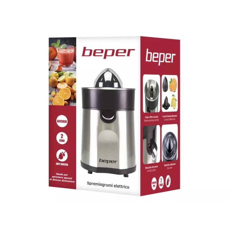 Beper P102EST001 elektrische citruspers 85 W roestvrijstaal