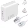 Binnen-snellader 4smarts 545200 — 200 W, 4× USB-C, 100–240 V, 1,5 m kabel, wit