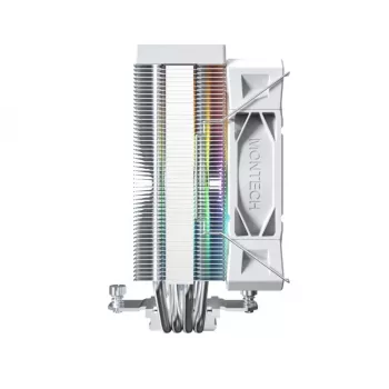 Luchtkoeler Montech NX400 ARGB 120 mm wit — 270 W TDP, FDB, 156×74×120 mm